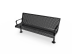 Perforated Steel Contoured Bench with Arms